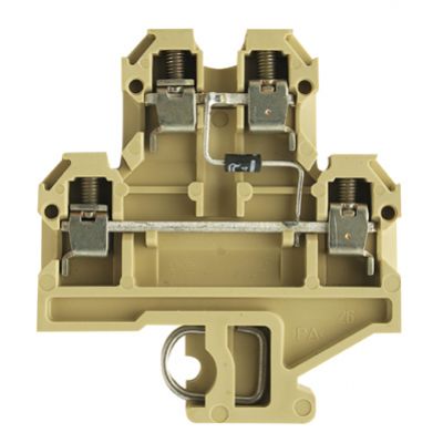 WEIDMULLER DK 4/32 1D CSA A1 Blok zaciskowy, złącze śrubowe, 4 mm², 380 V, 10 A, 1 N 4007, TS 32, beżowy / żółty 0484060000 /25szt./ (0484060000)